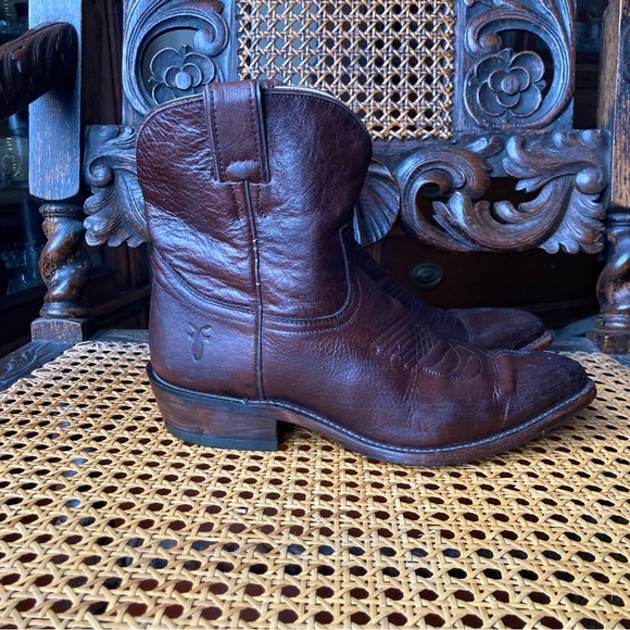 Women’s Brown Frye Billie Western Ankle Boots - Picture 3 of 14